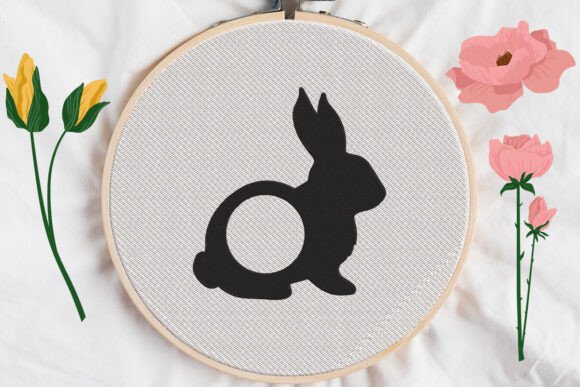 Bunny Silhouette Monogram Frame