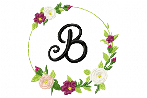 Frame Roses Monogram Letter B