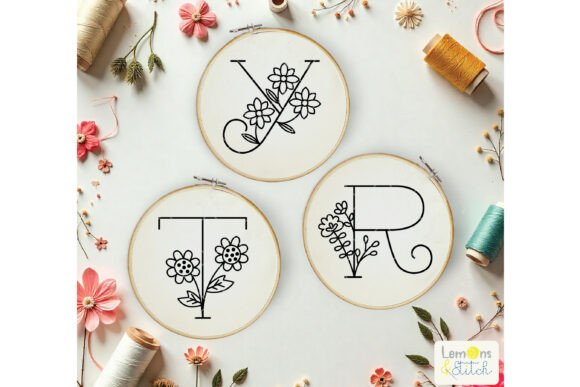 Letter a to Z Wild Flowers, Monogram