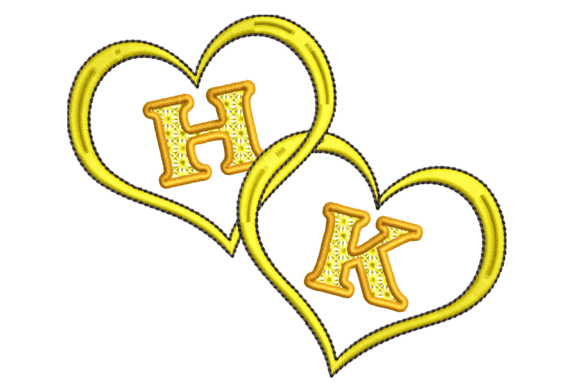 Love Hearts Monogram – H and K