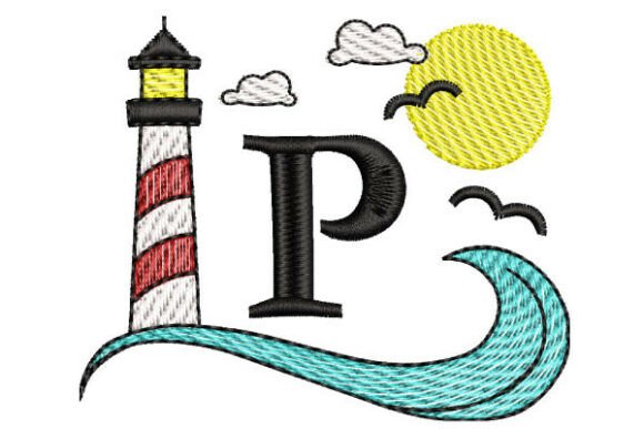 Maritime Monogram P – Curved Fills