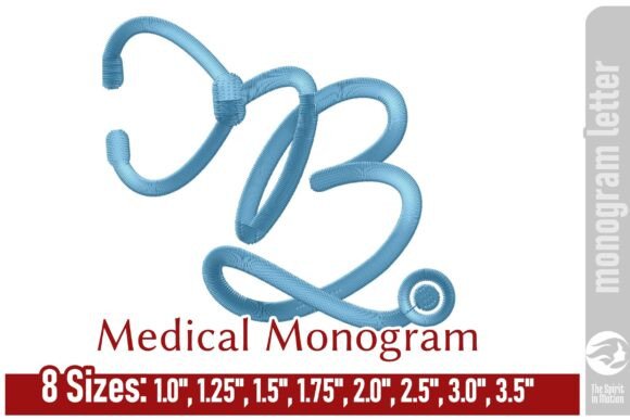 Medical Embroidery Monogram Letter - B