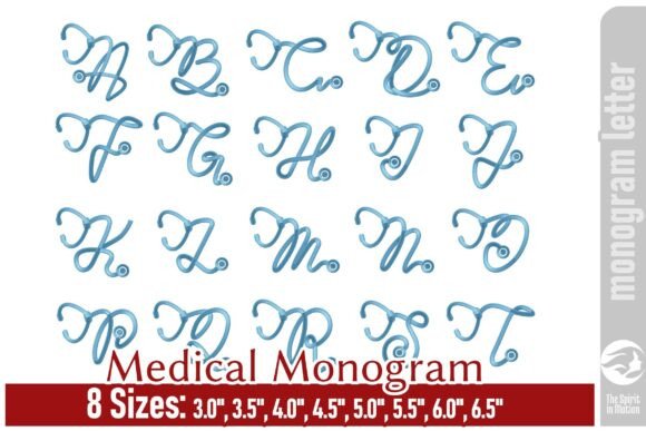Medical Monogram Alphabet - Stethoscope