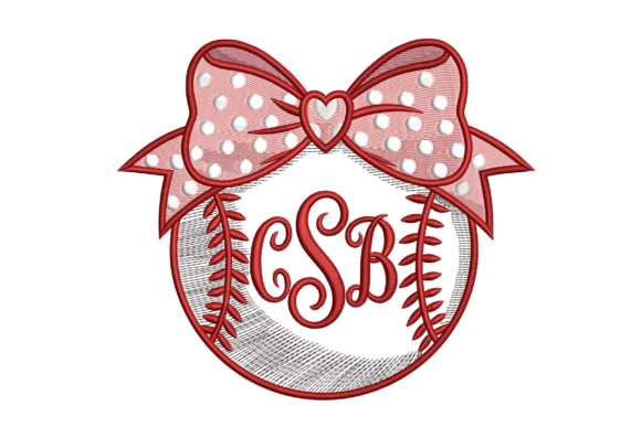 Monogram Baseball Bow