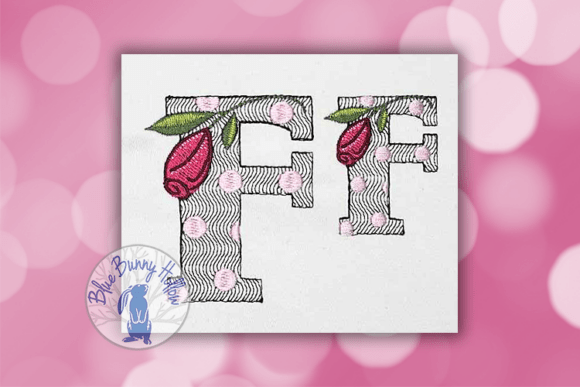 Polka Dot Rose Letter F