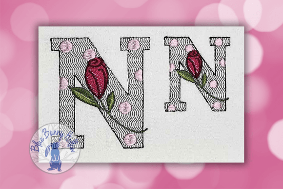Polka Dot Rose Letter N