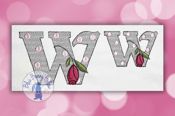 Polka Dot Rose Letter W