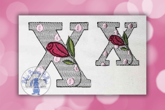 Polka Dot Rose Letter X
