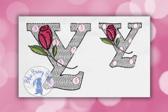 Polka Dot Rose Letter Y